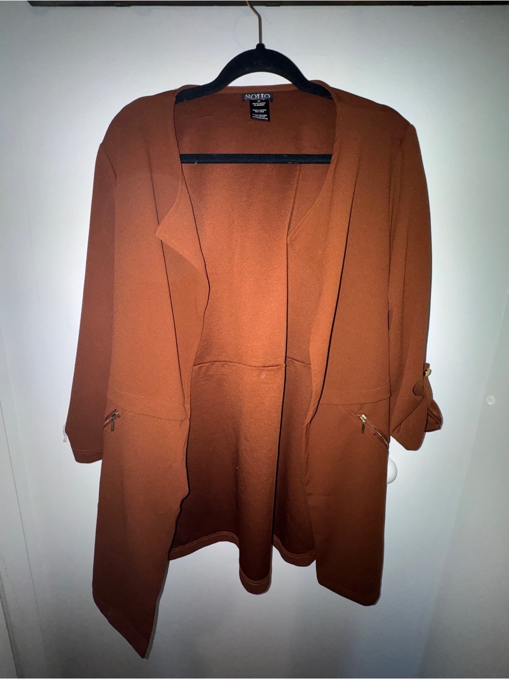Soho Rust Open-Front Trench Coatigan